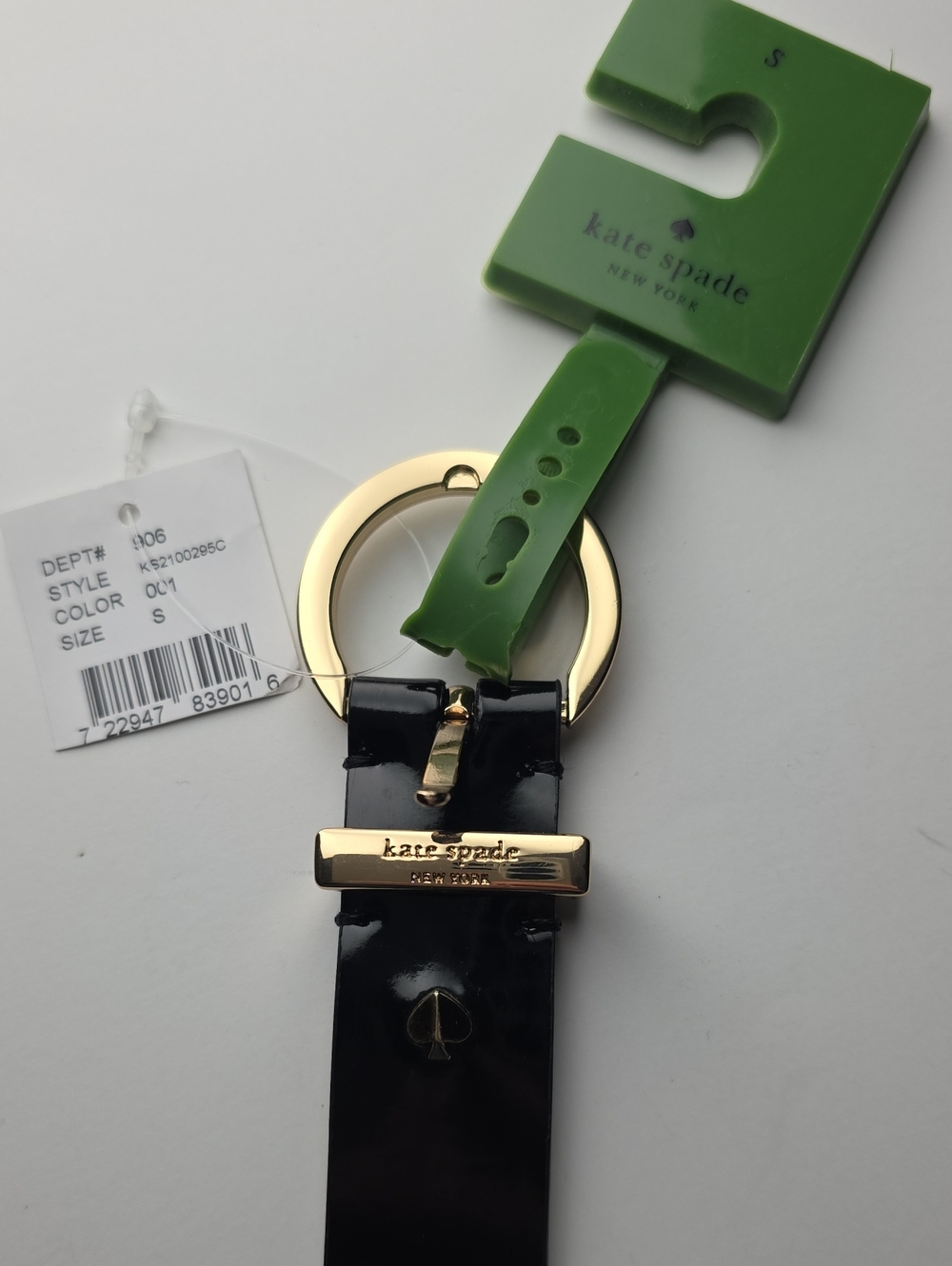 Kate Spade Black Patent Leather Belt NWT
